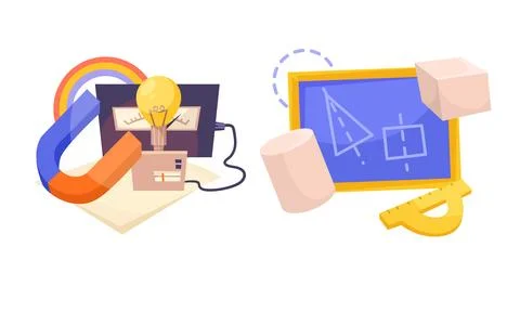 Innovative and Creative Concepts in the Diverse Fields of Education and Stock Illustration