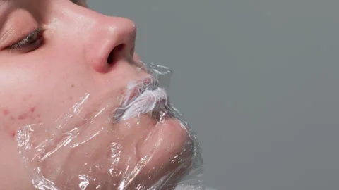 An Innovative and Creative Shaving Technique Using Plastic Wrap for a Unique Stock Footage 315857855