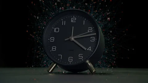 An Innovative and Dynamic Alarm Clock Featuring Striking Explosive Stock Footage 293382105