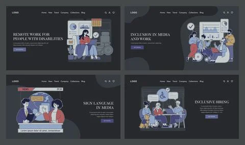 Innovative and Trendy Media Concepts to Enhance Digital Engagement Strategies Stock Illustration