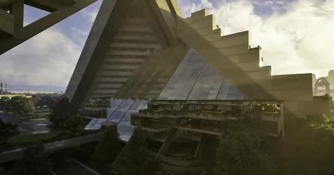 Innovative architecture showcasing modern design in urban landscape イラスト素材