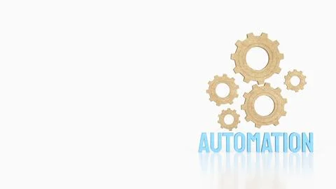 Innovative Automation Process Gear System 3d rendering.. 库存插图