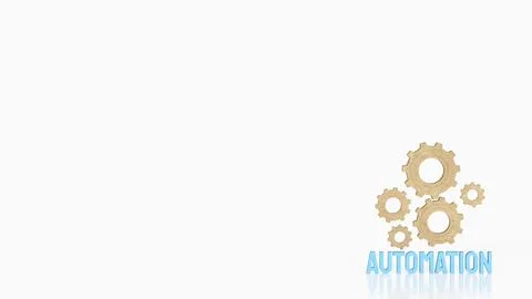 Innovative Automation Process Gear System 3d rendering.. Stock Illustration