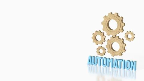Innovative Automation Process Gear System 3d rendering.. Fotos de archivo