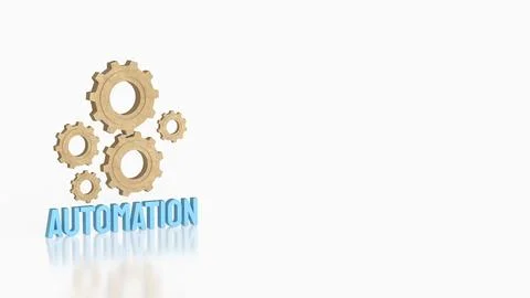 Innovative Automation Process Gear System 3d rendering.. Stock Photos