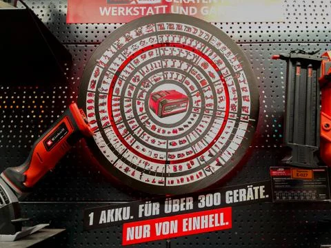 Innovative Battery System for Multiple Tools by Einhell Stock Photos