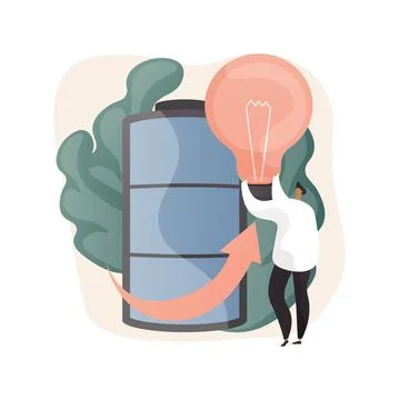 Innovative battery technology abstract concept vector illustration. Stock Illustration