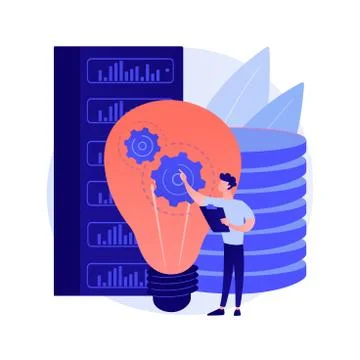 Innovative big data solutions abstract concept vector illustration. Illustrazione stock