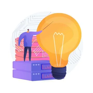 Innovative big data solutions abstract concept vector illustration. 스톡 일러스트