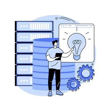 Innovative big data solutions abstract concept vector illustration. 스톡 일러스트