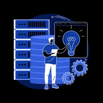 Innovative big data solutions abstract concept vector illustration. 스톡 일러스트