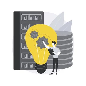 Innovative big data solutions abstract concept vector illustration. 스톡 일러스트