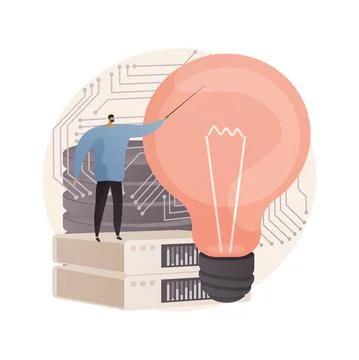 Innovative big data solutions abstract concept vector illustration. Stock Illustration