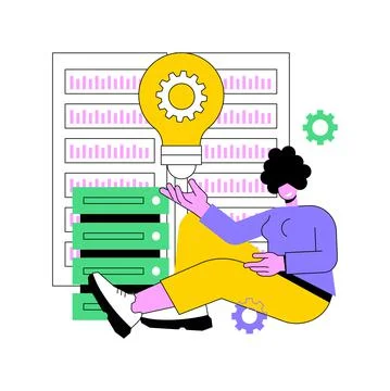 Innovative big data solutions abstract concept vector illustration. 스톡 일러스트