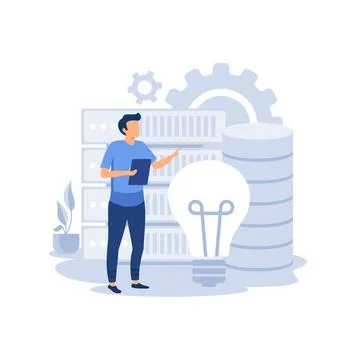 Innovative big data solutions abstract concept vector illustration. Big data  스톡 일러스트