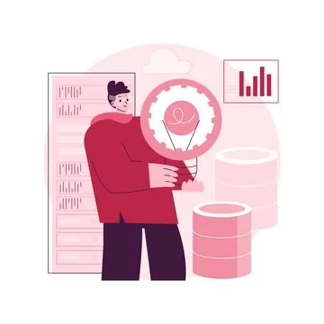 Innovative big data solutions abstract concept vector illustration. 스톡 일러스트