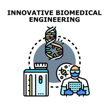 Innovative biomedical engineering developing medical research solutions Stock Illustration