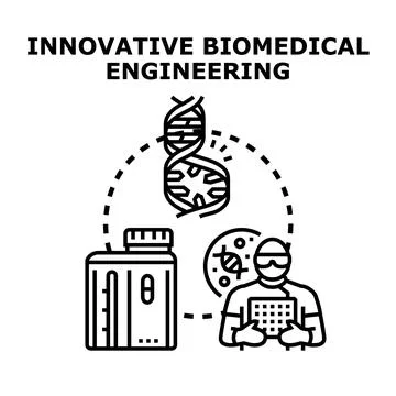 Innovative biomedical engineering developing medical research solutions Stock Illustration