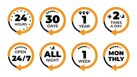 Innovative Calendar Icons to Represent Timeframes, Promotions, and Special .. Stock Illustration