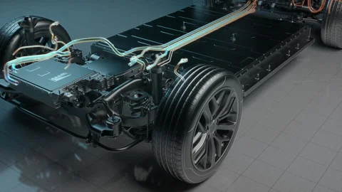Innovative Car Battery Connection Infrastructure Core Stock Footage 327912669