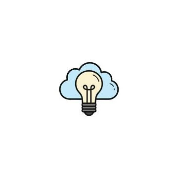 Innovative cloud computing concept presents bright ideas and technological .. Stock Illustration