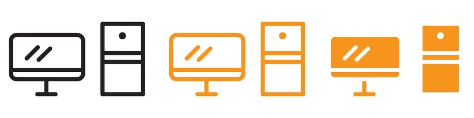 Innovative Computer Technology Icon for IT Services, Digital Solutions, and.. Stock Illustration