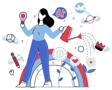 Innovative concepts vector illustration. Immerse in essence original thought  스톡 일러스트