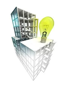 Innovative construction concept of architectural building plan illustration Ilustración de archivo