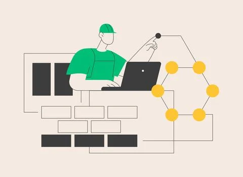 Innovative construction materials abstract concept vector illustration. Stock Illustration