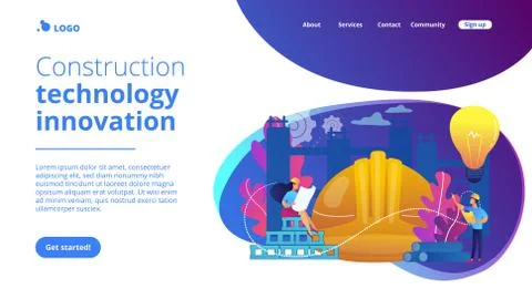 Innovative construction materials concept landing page. Stock Illustration
