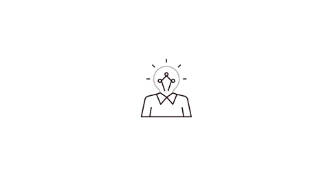 Innovative Creative Thinker Person Line Icon Animation Stock Footage 346743677