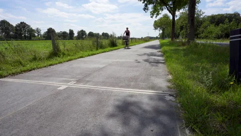 Innovative cycle path with built-in solar panels Stock-Footage 247965717