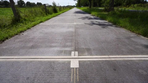 Innovative cycle path with built-in solar panels Stock-Footage 247965873