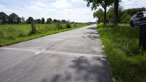 Innovative cycle path with built-in solar panels Stock-Footage 247965963