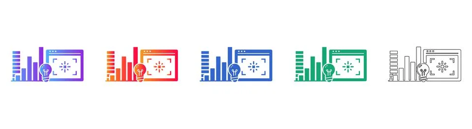Innovative Data Analysis Icons Stock Illustration