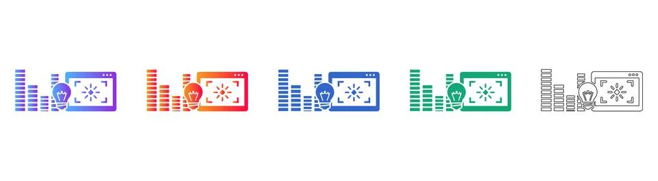 Innovative Data Analytics Idea Icons Illustrazione stock