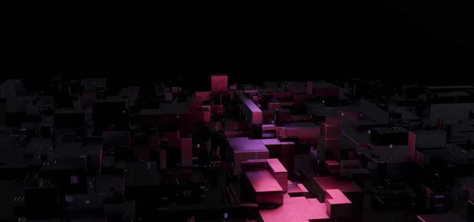 Innovative Data Cubes Or Blocks Minimal Purple Pink Colors Display Background Stock Illustration