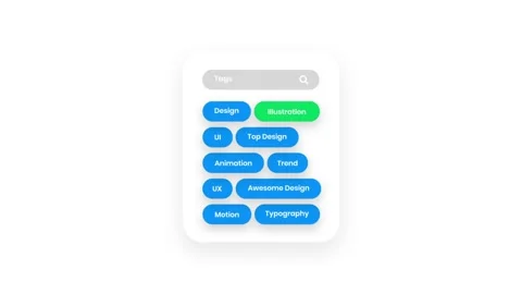 Innovative Design and Animation Illustration Tags for Creative UI Inspiration Video stock 341922425