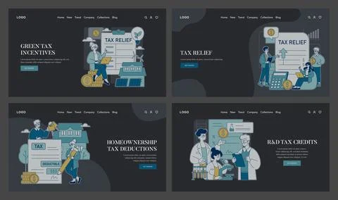 Innovative Design Concepts for a Creative Tax Relief Website That Engages Users Stock Illustration
