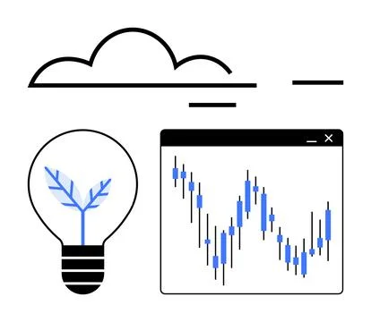 Innovative Eco-Friendly Solutions with Data Analytics for Sustainable Growth Stock Illustration