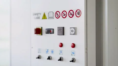 Innovative engineering solutions. close-up of the control panel in the shop. Stock Footage 136082238