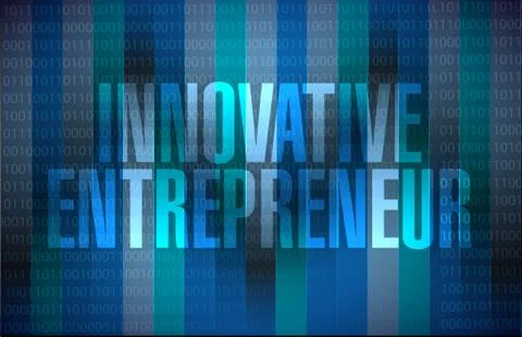 Innovative entrepreneur binary background sign 스톡 일러스트