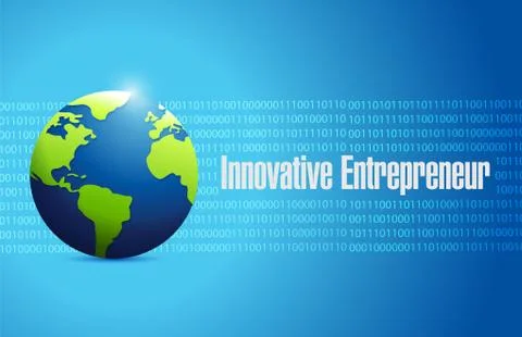 Innovative entrepreneur binary globe sign 스톡 일러스트
