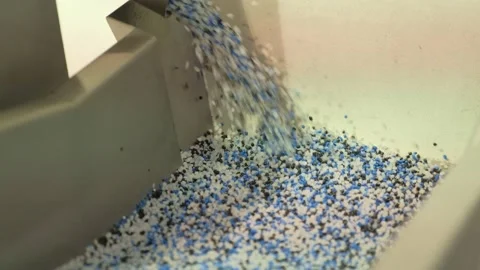 Innovative equipment for sorting and mixing bulk materials. Stock Footage 143395283