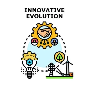Innovative evolution developing sustainable business and green energy solutio Stock Illustration