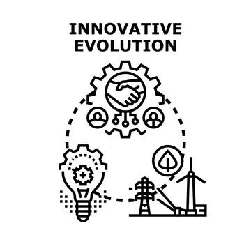 Innovative evolution developing sustainable business and green energy solutio Stock Illustration
