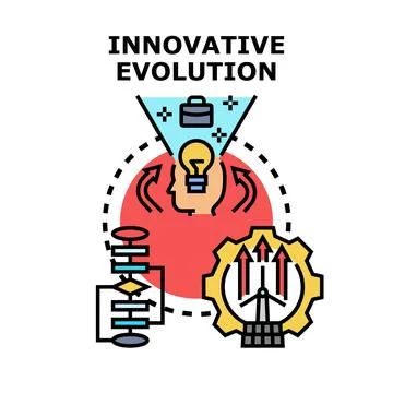 Innovative evolution process developing new ideas イラスト素材