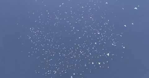 Innovative Flight: Paper Plane Soaring under Blue Sky and White Clouds Symb.. Stock Footage 277687437