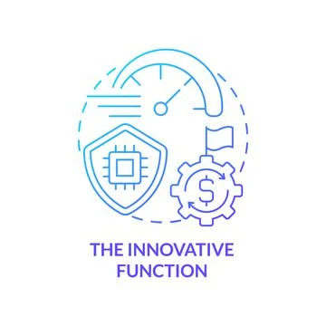 Innovative function blue gradient concept icon Stock Illustration