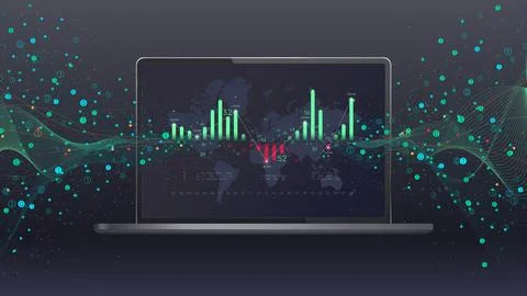 Innovative futuristic technologies for processing big data, analysis and st.. Stock Illustration